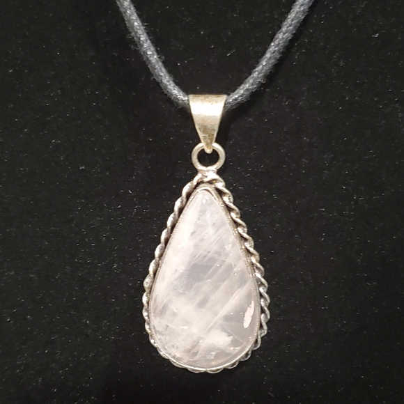 Handmade Jewelry - GIFT IDEA Silver Wrapped Rose Quartz Pendant
